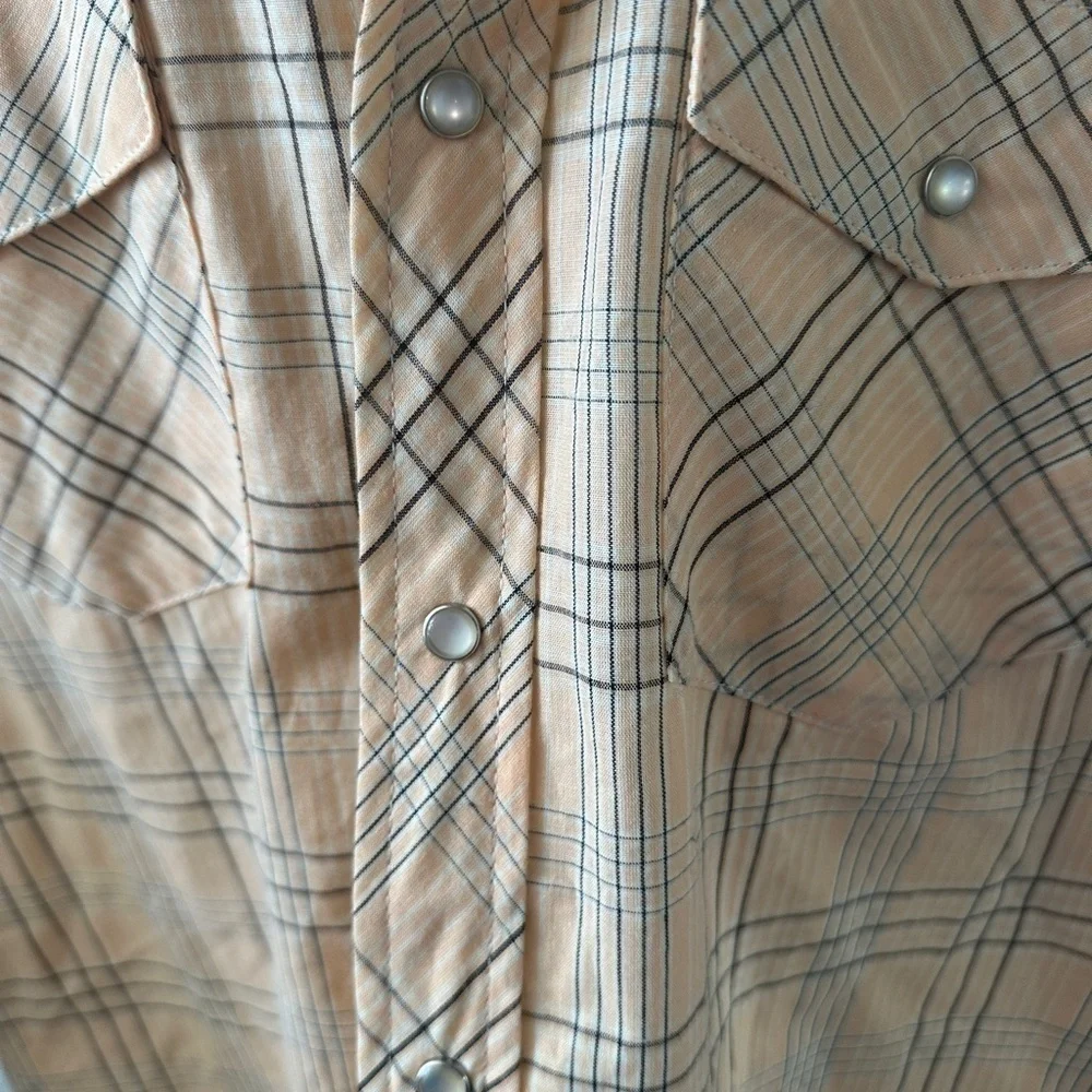 Wrangler Beige Plaid Western Shirt